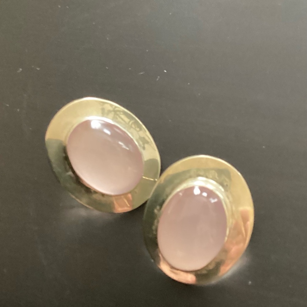 Pink Quartz & Silver Earrings